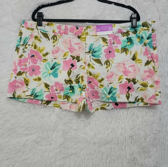 Merona Pants - Merona Bermudas Floral Women's Shorts - Pink, Green, Blue Womens Size 18